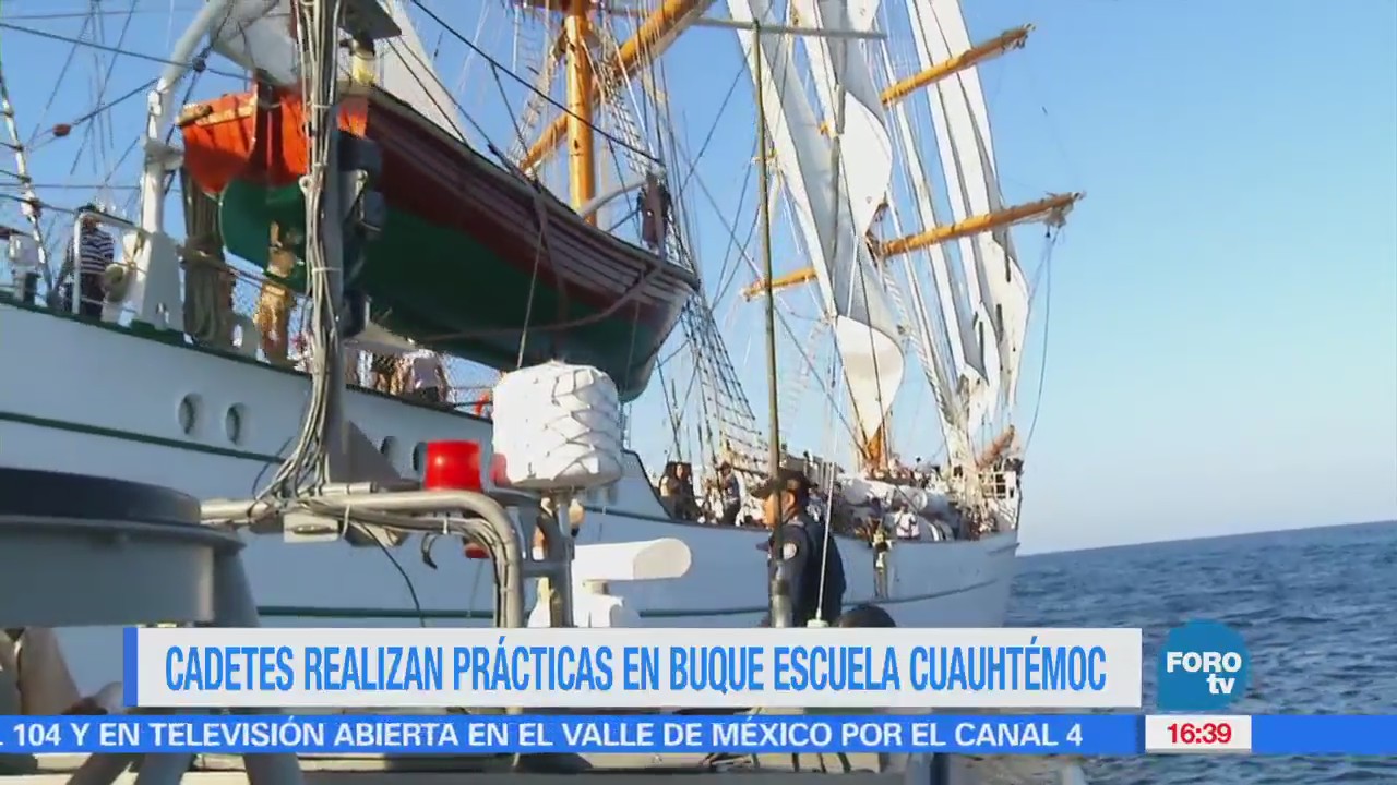 Cadetes realizan prácticas en buque escuela Cuauhtémoc