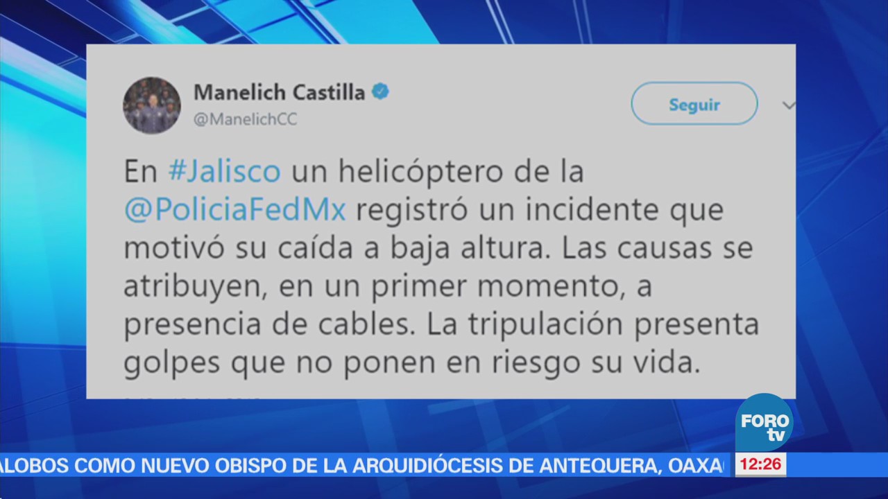 Cae Helicóptero Policía Federal Jalisco