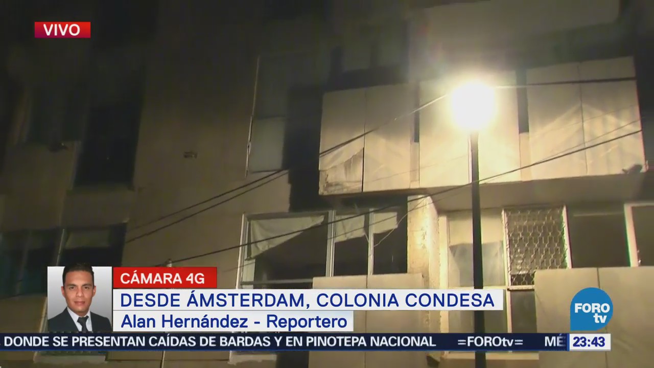 Caída de fachada de edificio en la Condesa no dejó heridos