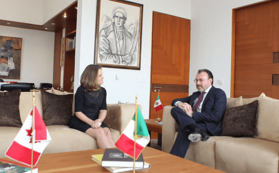 Videgaray reúne ministra Asuntos Exteriores Canadá
