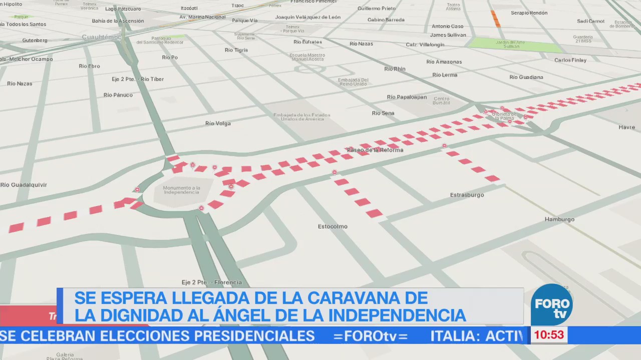 Conoce la ruta de la Caravana por la Dignidad sobre Paseo de la Reforma