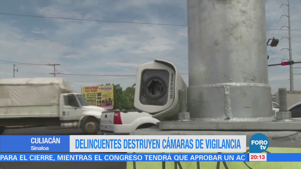 Delincuentes destruyen cámaras de vigilancia Sinaloa