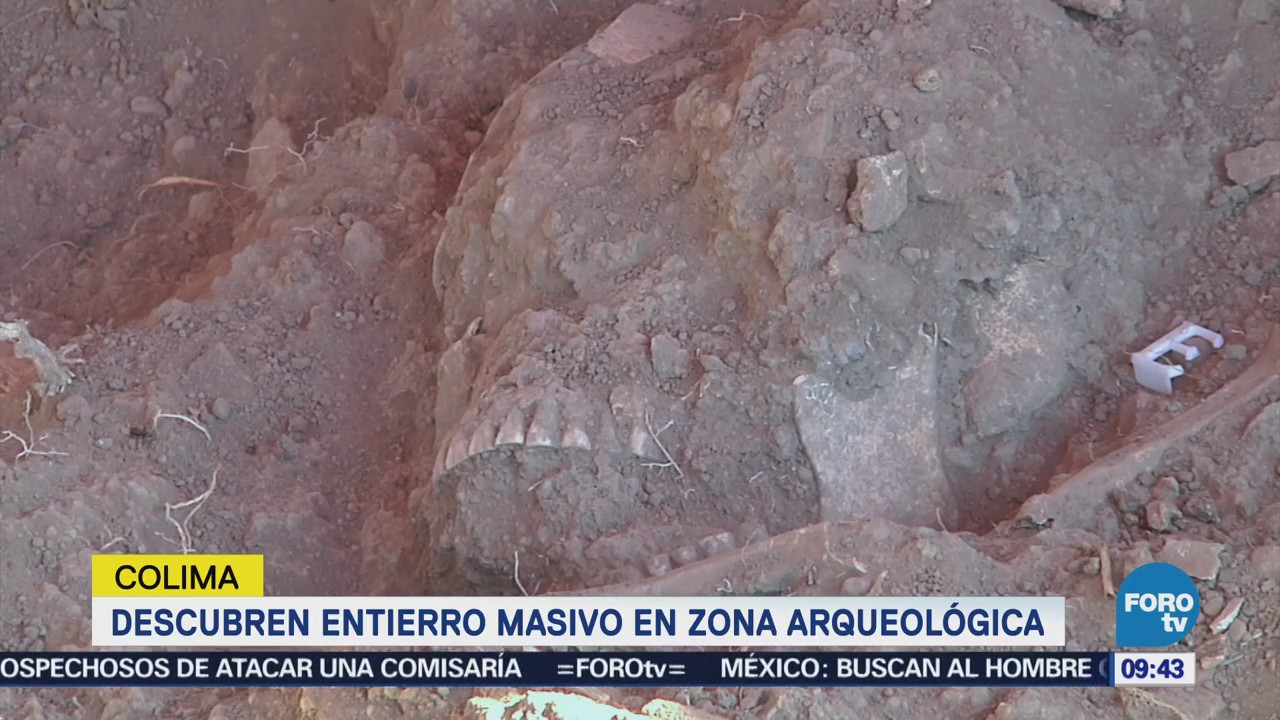 Descubren entierro masivo en zona arqueológica en Colima