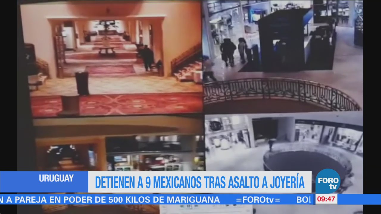Detienen a 9 mexicanos tras asalto a joyería en Uruguay