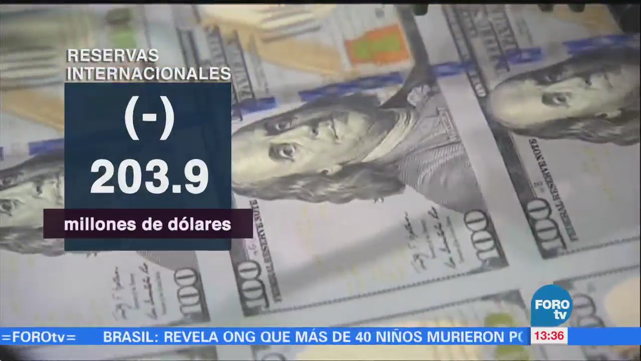 Disminuyen las reservas internacionales, informa el Banco de México