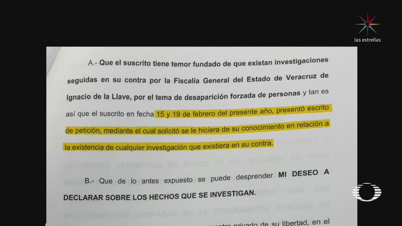 Duarte pide a PGR declarar por desapariciones forzadas en Veracruz