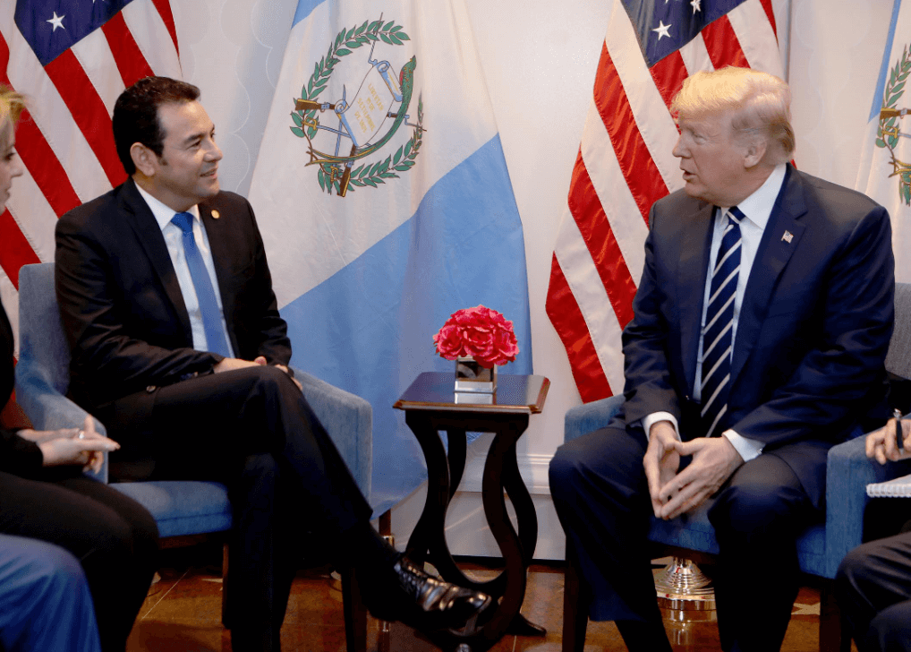 El presidente de Guatemala, Jimmy Morales, y Donald Trump