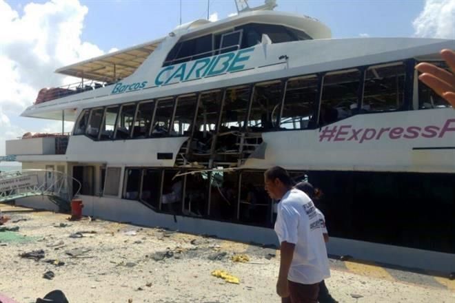 Se registra explosión de ferry en Playa del Carmen, Quintana Roo