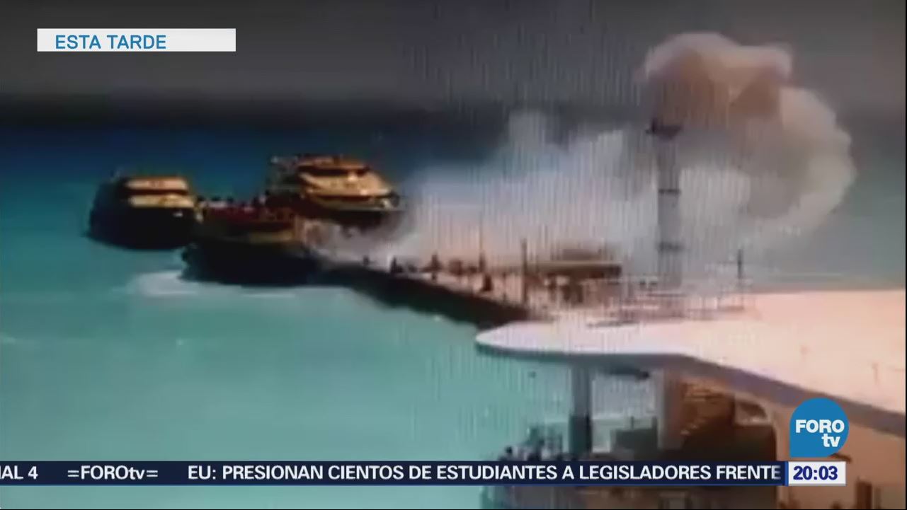 Explosión en ferry deja 18 lesionados en Playa del Carmen