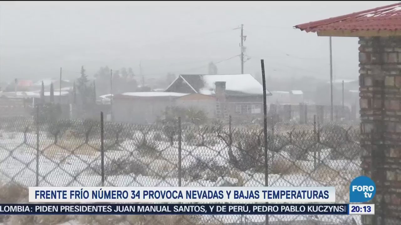 Frente frío número 34 provoca nevadas y bajas temperaturas en México
