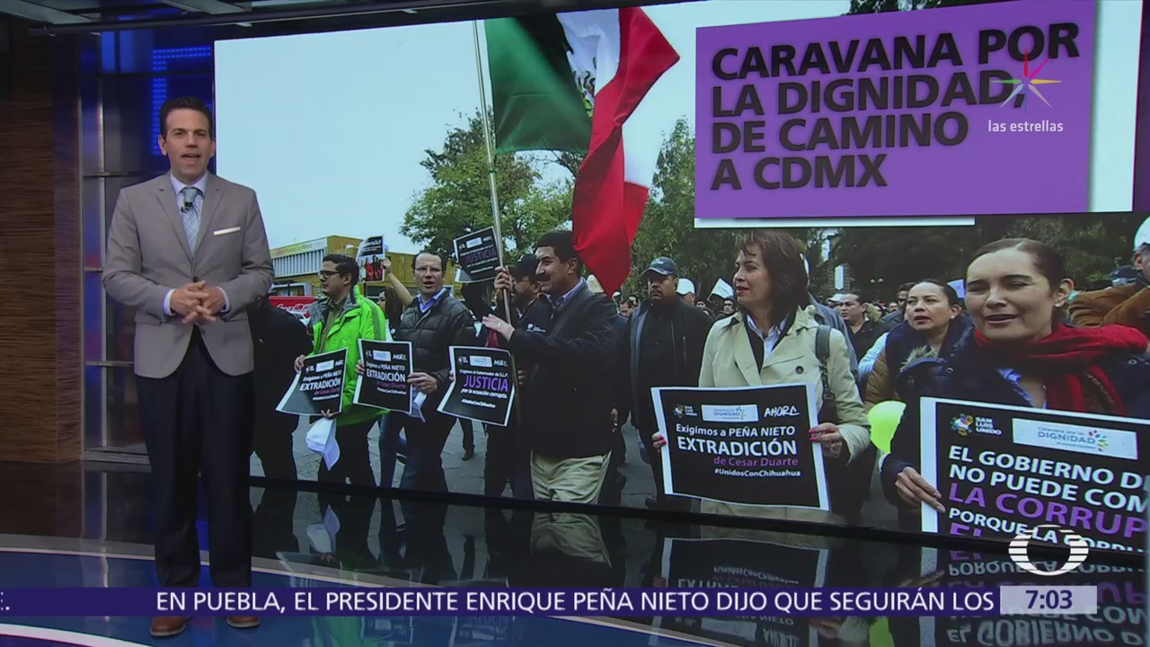 Gobernador de Chihuahua inicia caravana hacia la Ciudad de México