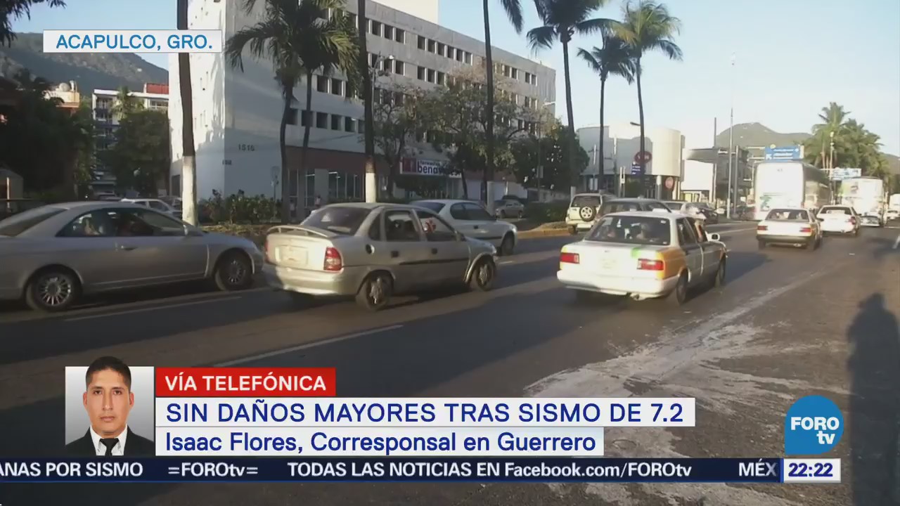 Guerrero no emite alerta de tsunami tras sismo de 7.2 grados