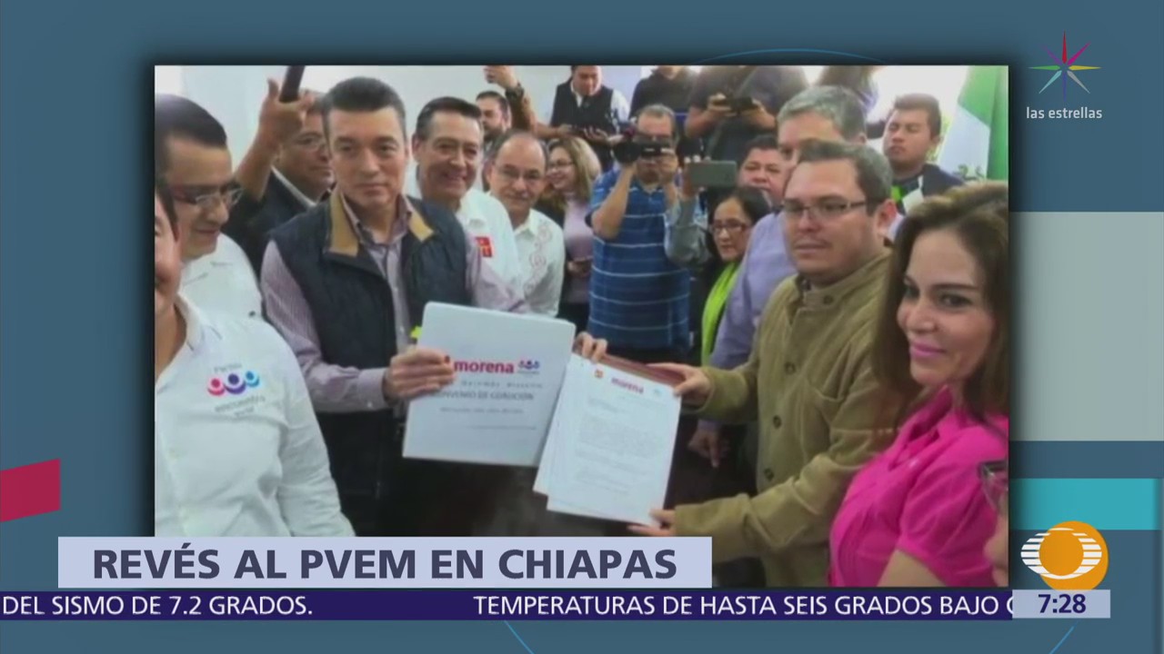 IEPC de Chiapas rechaza salida del PVEM de la coalición 'Todos por Chiapas'