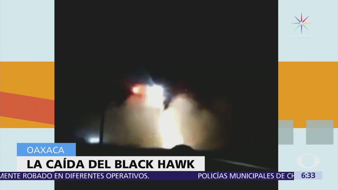 Imágenes del momento en que un helicóptero cayó en Oaxaca