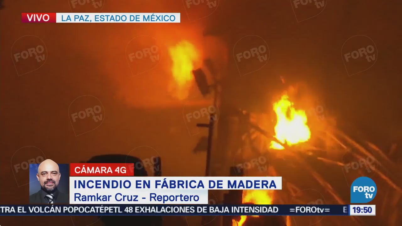 Incendio en fábrica de madera en La Paz Estado de México