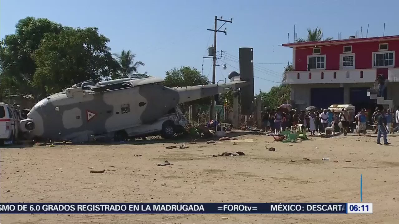 Investigan desplome de helicóptero en Oaxaca