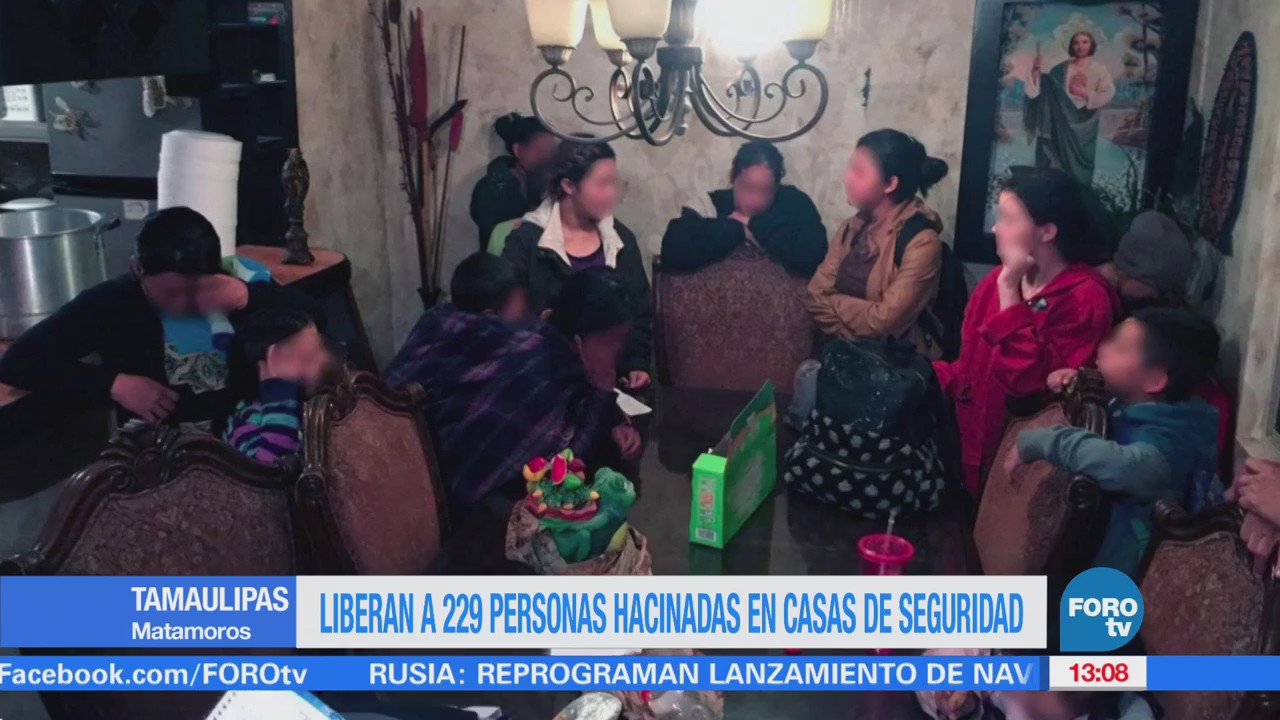 Liberan a 229 personas hacinadas en casas de seguridad en Tamaulipas