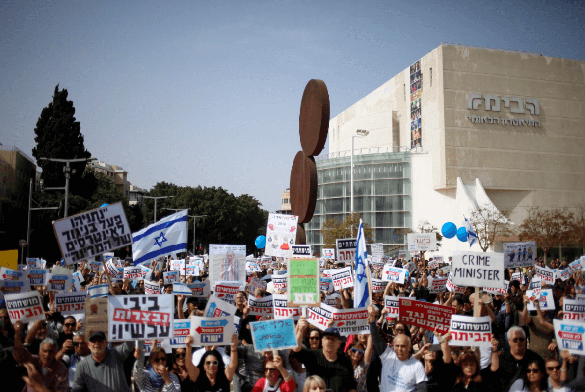 Manifestaciones en contra del primer ministro de Israel, Benjamin Netanyahu