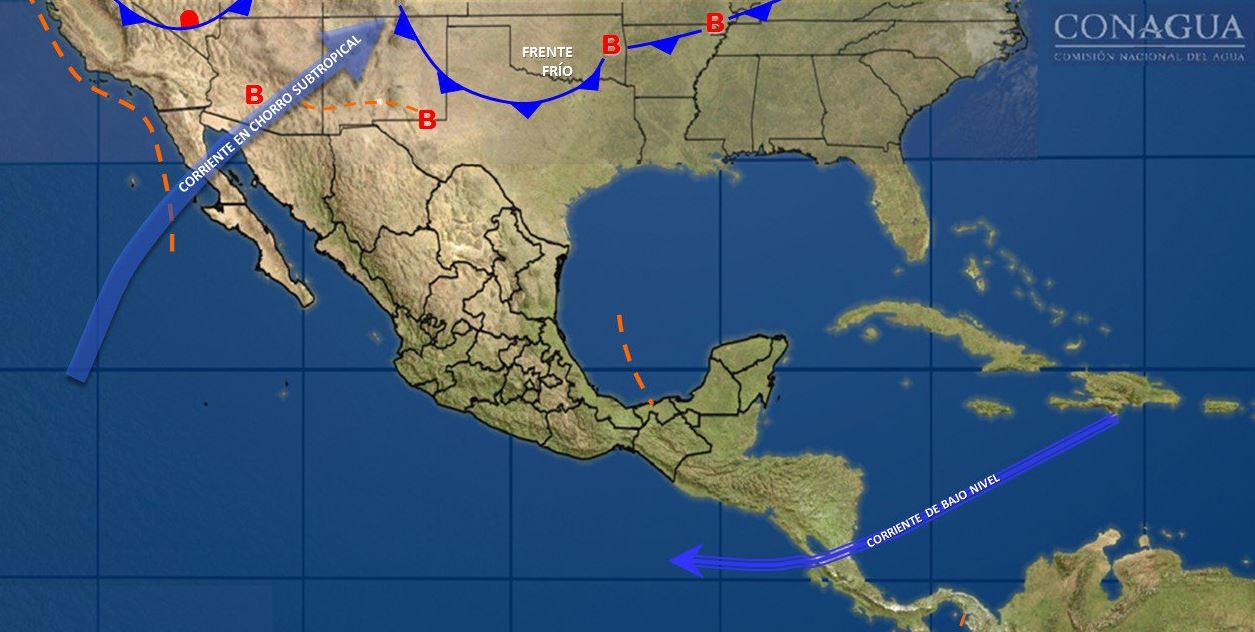 Nuevo frente frío provocará lluvias y vientos fuertes en México