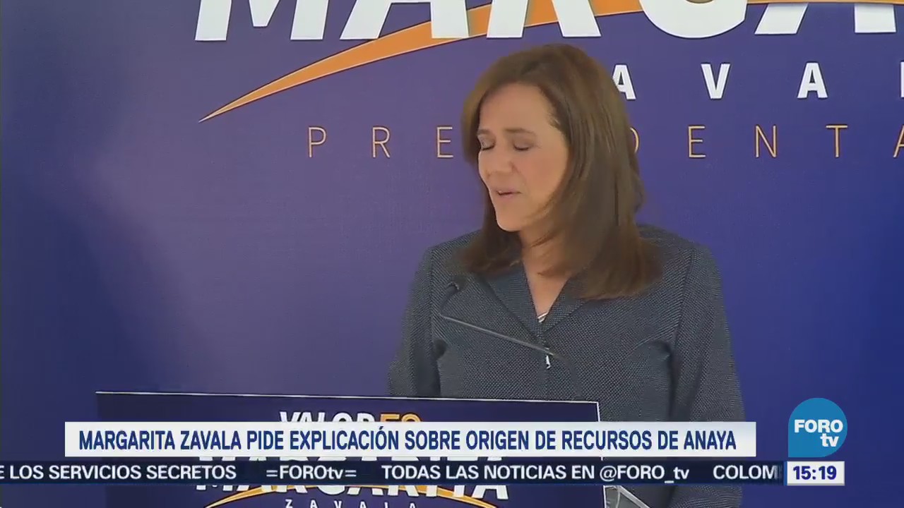 Margarita Zavala pide explicación de recursos de Anaya