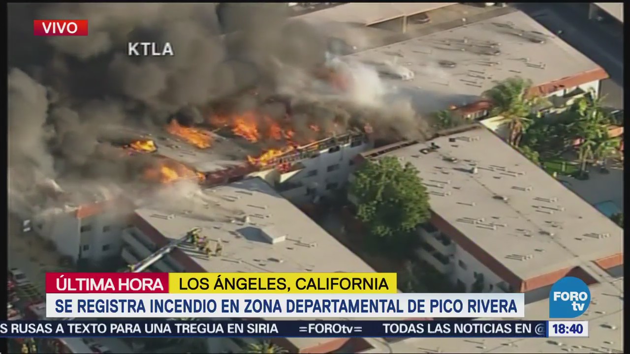 No hay lesionados por incendio en apartamentos de Los Ángeles