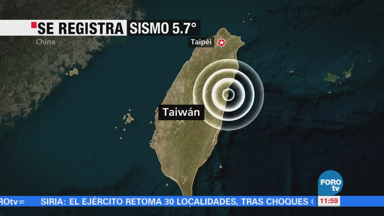 Nuevo sismo de magnitud 5.7 sacude Taiwán