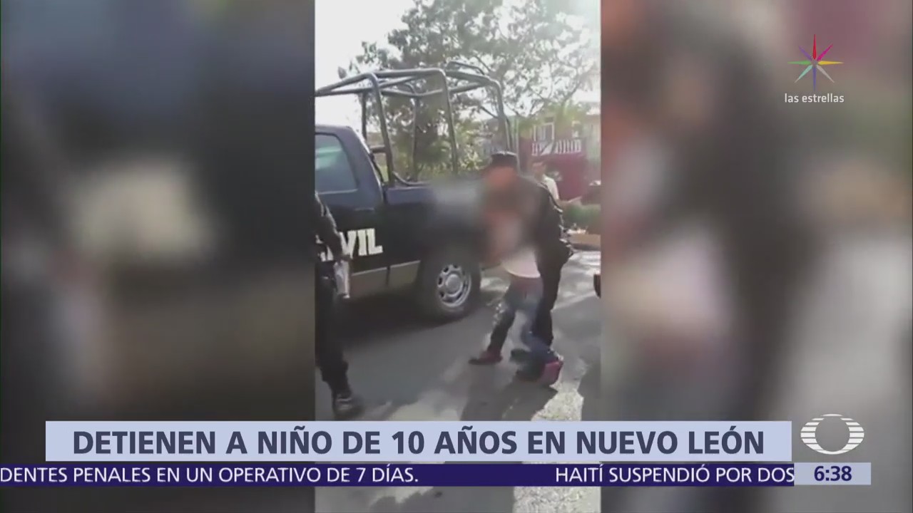 Policías detienen a niño de 10 años por presunto robo Nuevo León