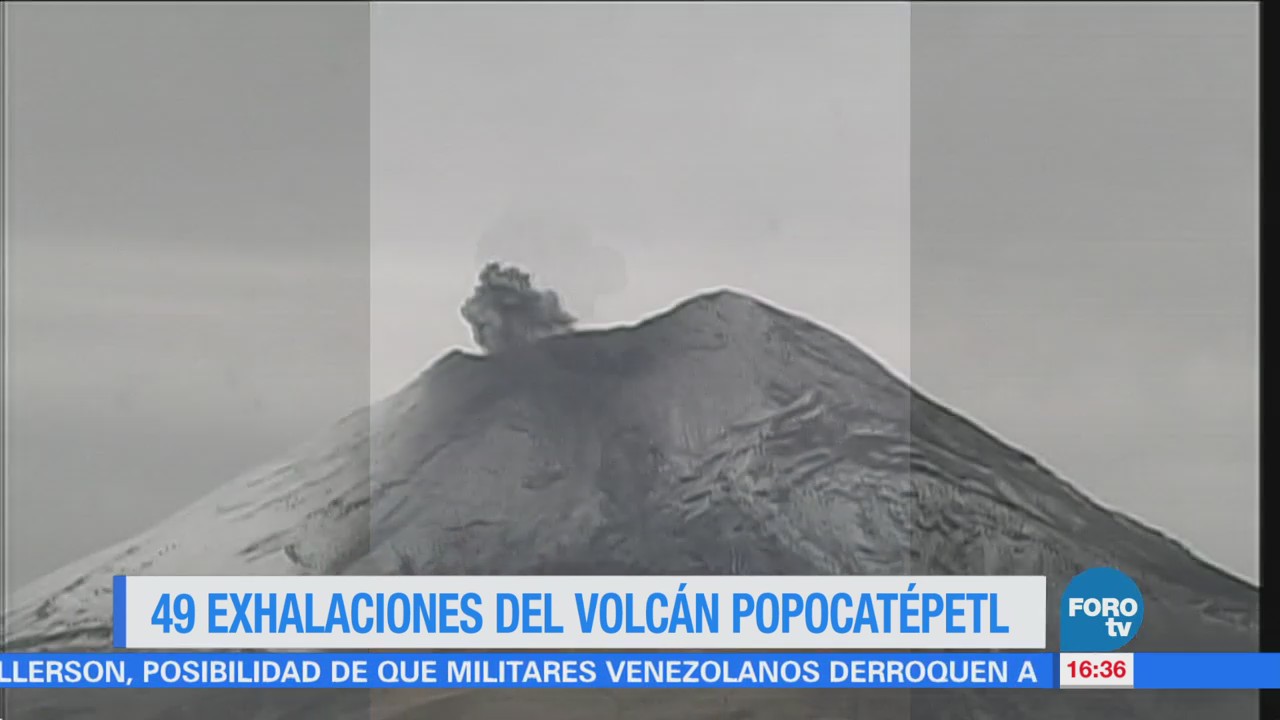 Popocatépetl registra 49 exhalaciones en las últimas horas