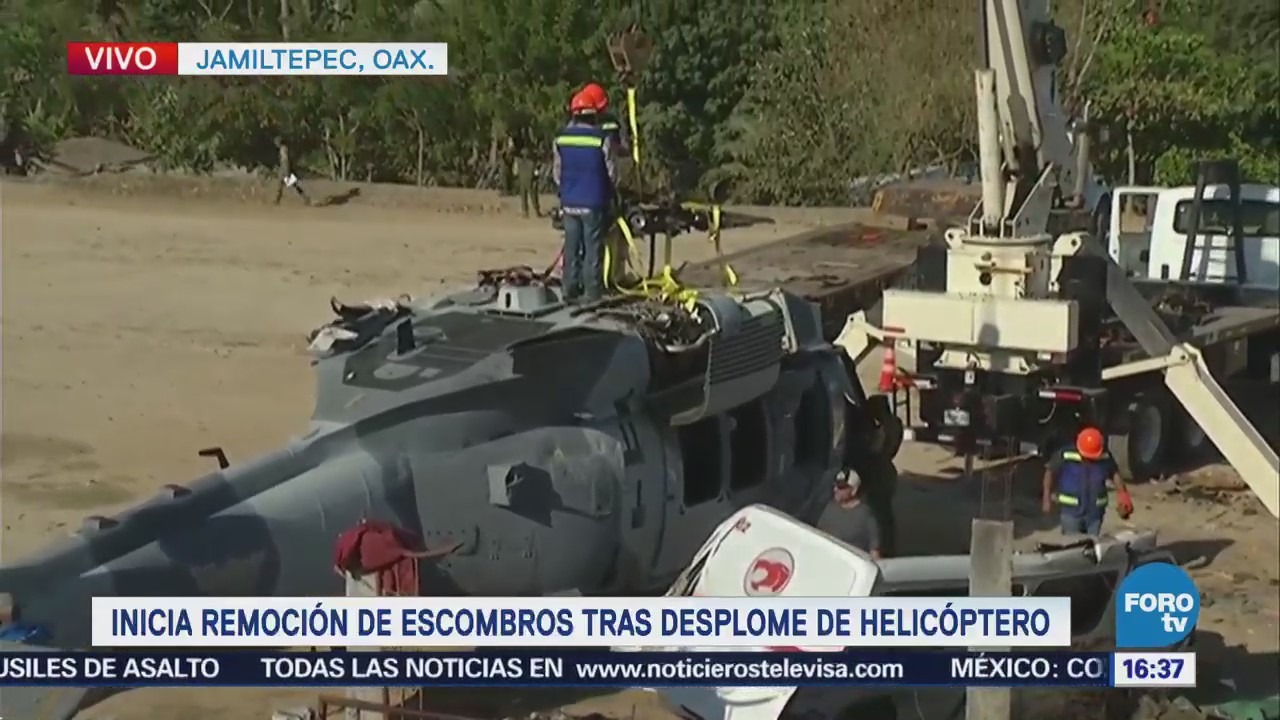 Inicia Remoción Escombros Desplome Helicóptero Oaxaca