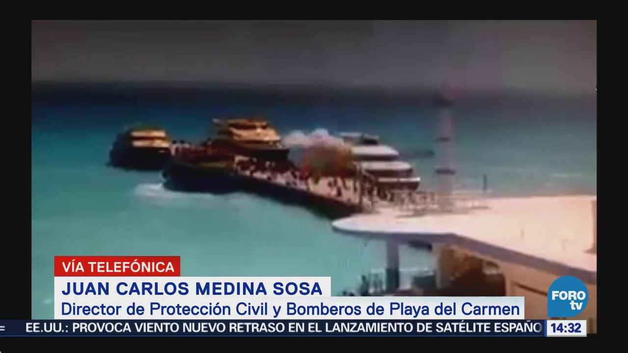 Ejército realiza peritaje por explosión en ferry en Playa del Carmen