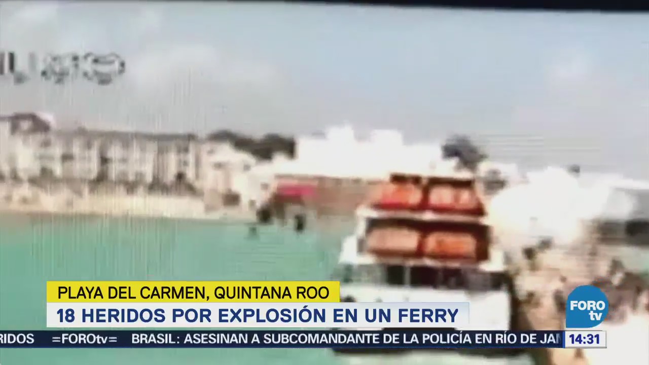 Explosión en ferry en Playa del Carmen