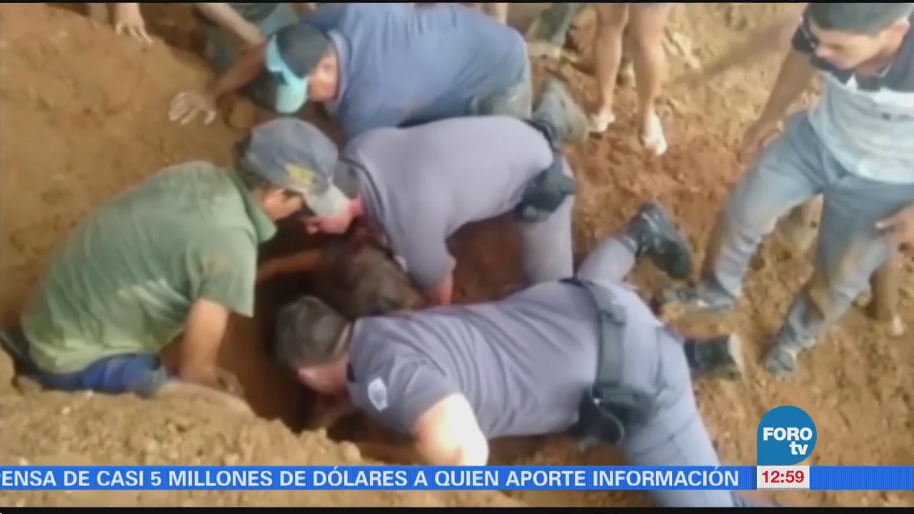 Rescatan a niña sepultada en Brasil