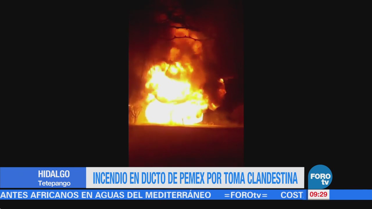 Se registra incendio por toma clandestina en Hidalgo