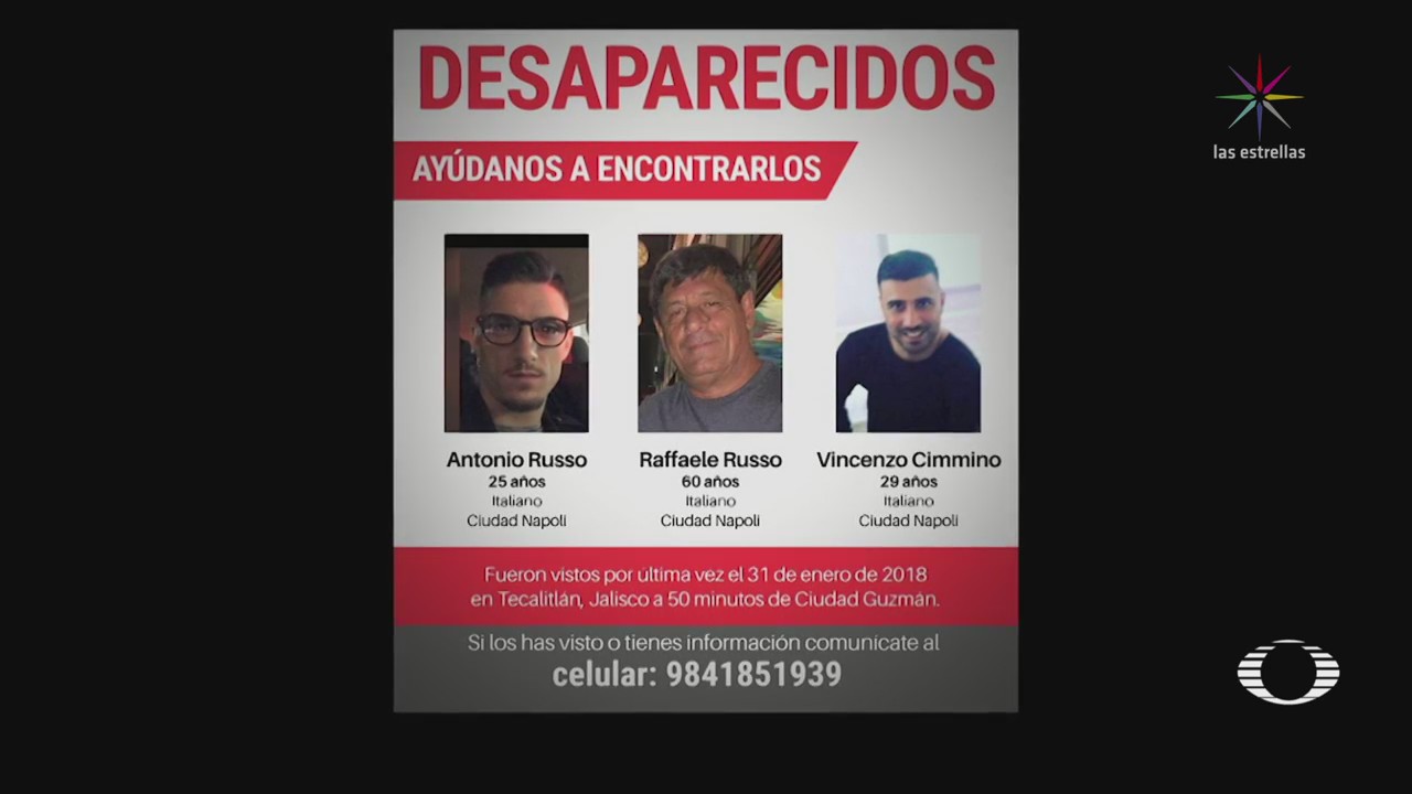 Sin rastro de los italianos desaparecidos en Jalisco