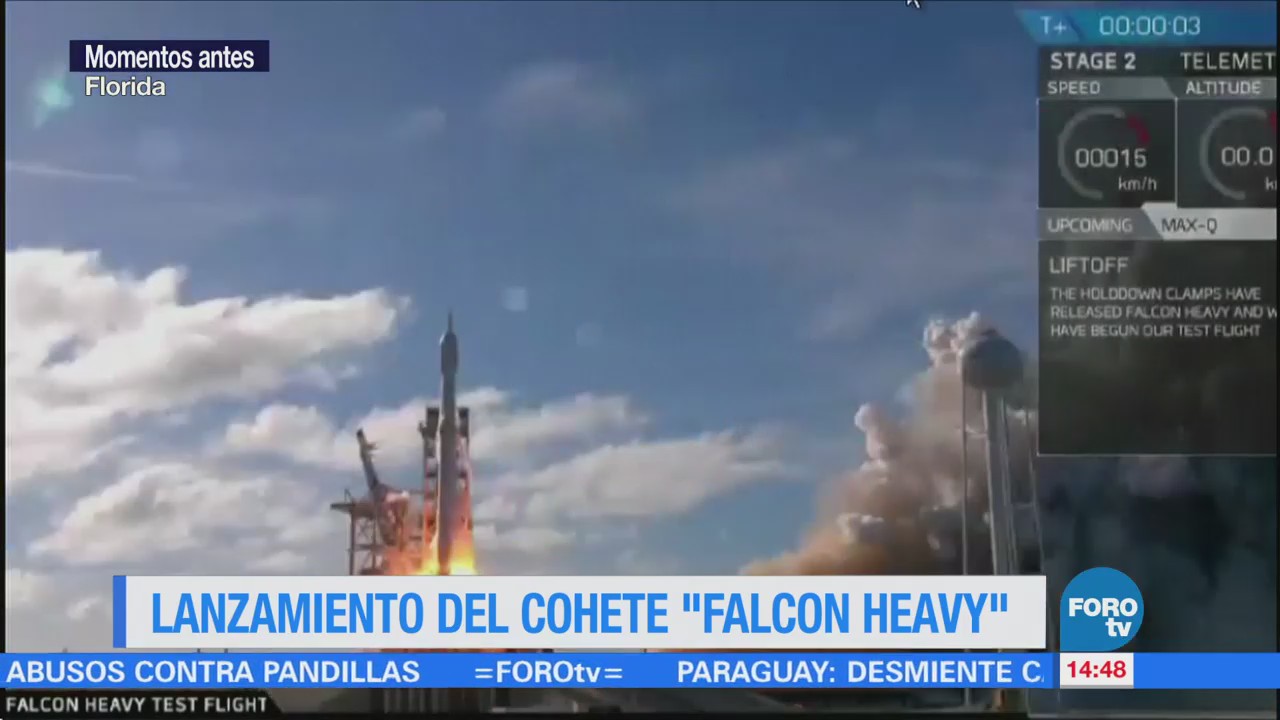 Spacex Lanza Cohete Operación Más Poderoso Mundo