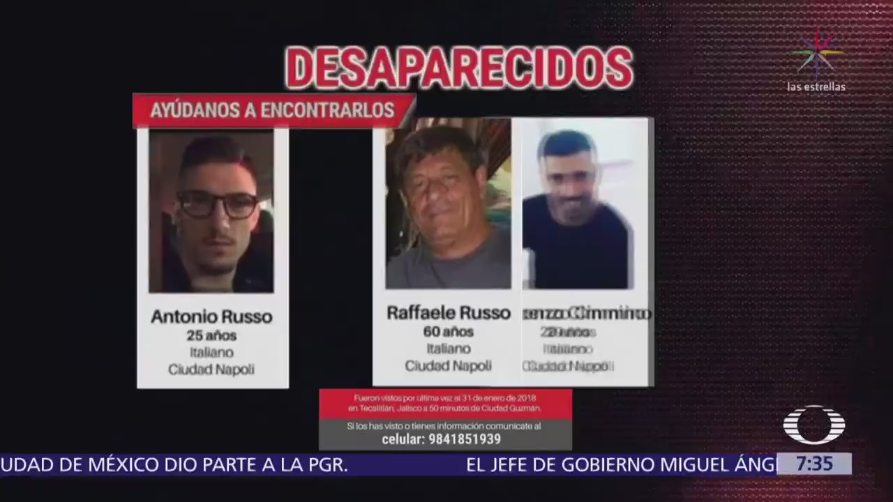 Suman 4 policías detenidos por la desaparición de tres italianos en Jalisco
