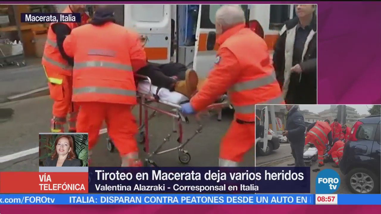 Tiroteo Macerata, Italia, Varios Heridos