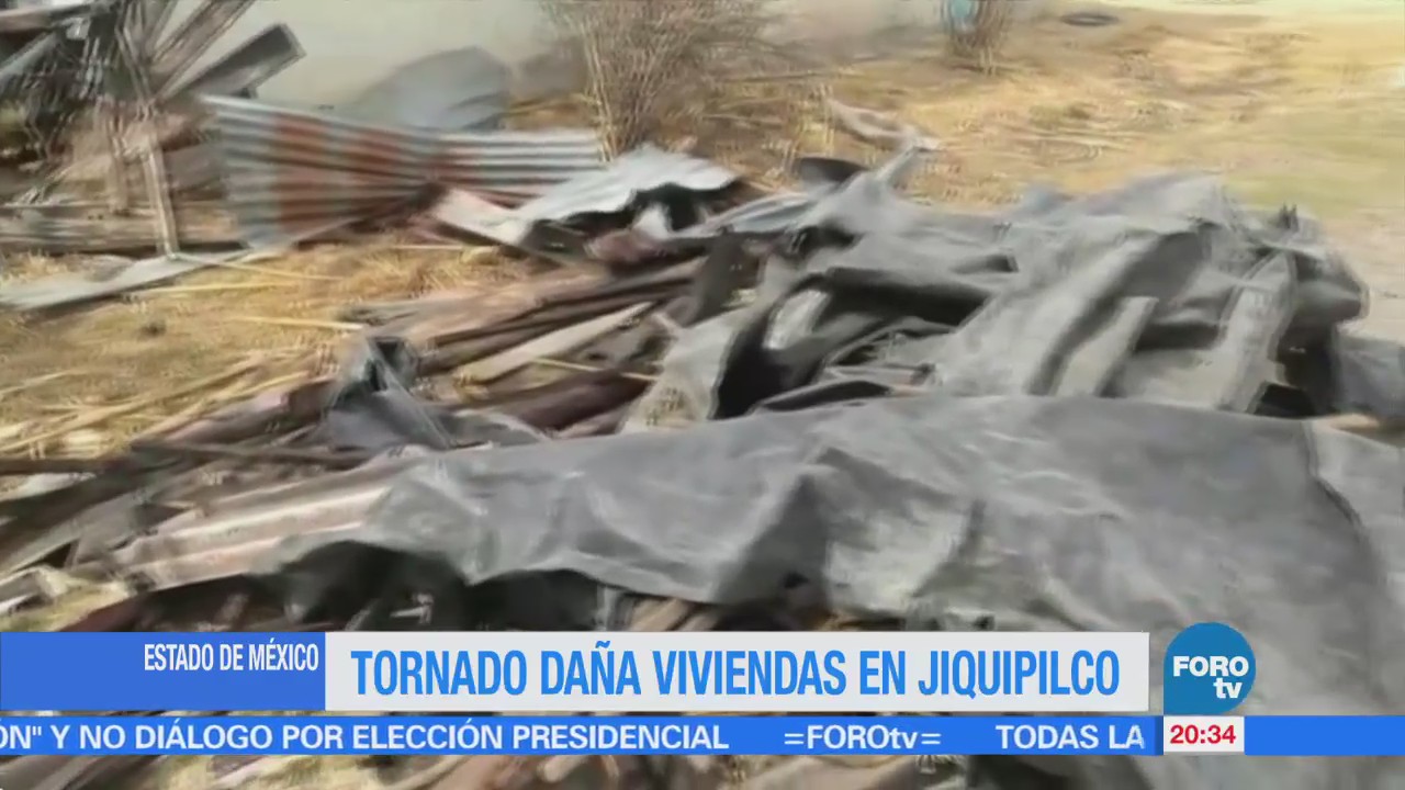 Tornado daña viviendas en Jiquipilco, Estado de México