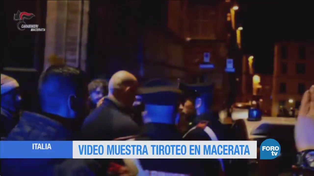 Video muestra tiroteo en Macerata, Italia