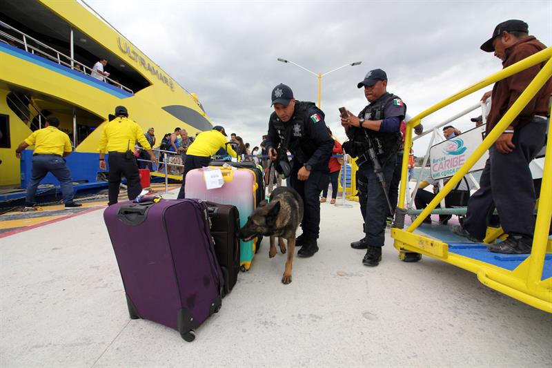 Instalan arcos de seguridad para detectar explosivos en terminales marítimas de Quintana Roo