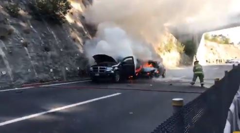 Accidente vehicular provoca cierre en la carretera Chamapa-La Venta. (Twitter/@PoliciaFedMx)