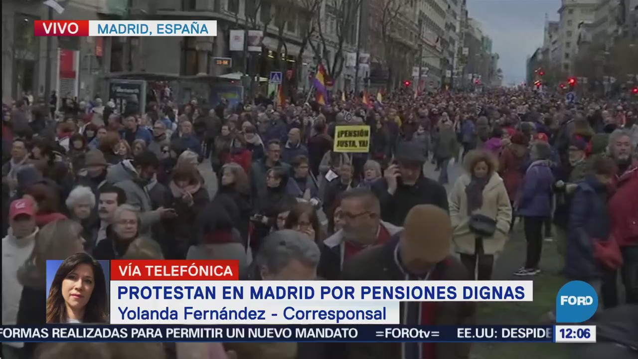 Pensionados Protestan Madrid Otras Ciudades