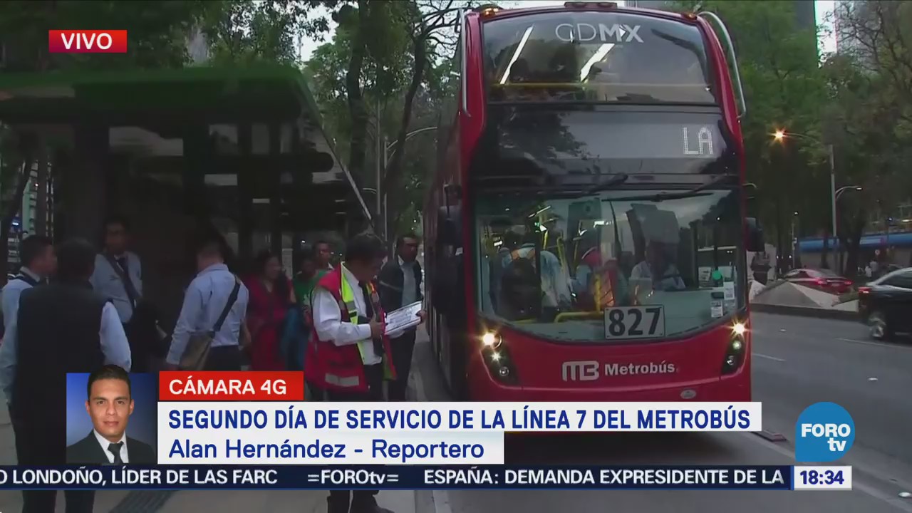 Aumenta aforo de pasajeros en segundo día de la L7 del Metrobús