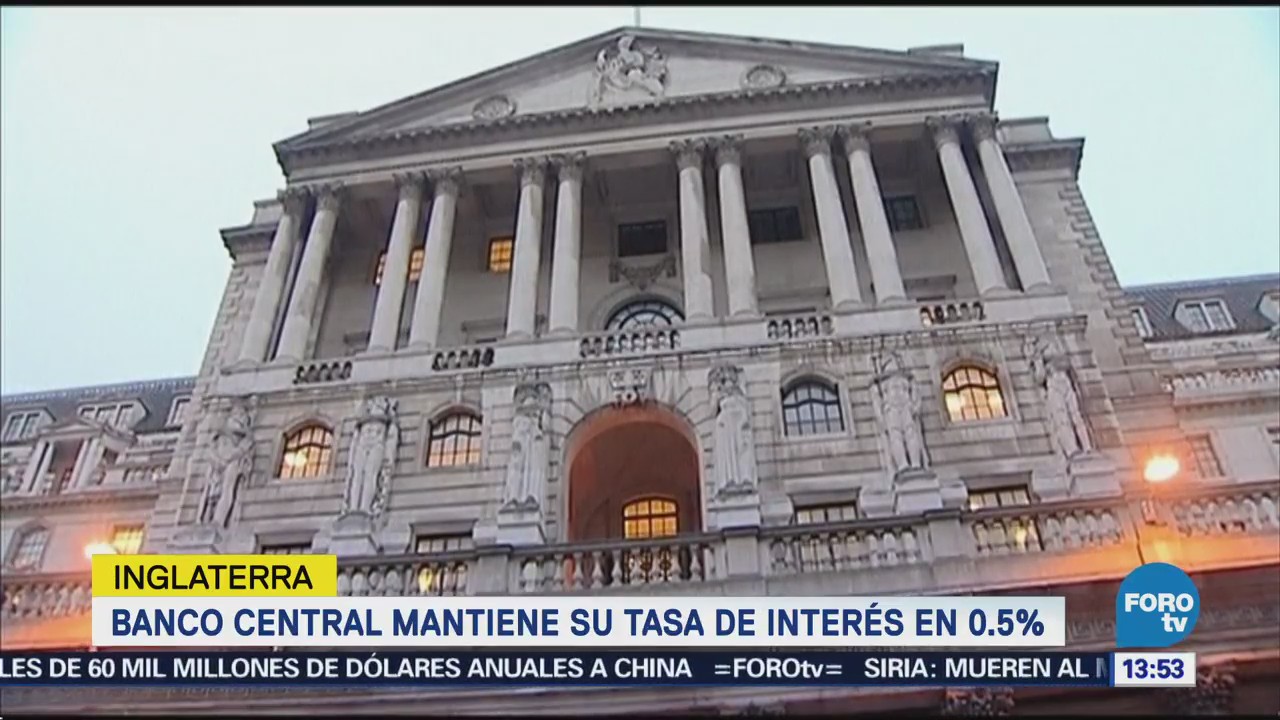 Banco de Inglaterra mantiene sin cambios su tasa de interés