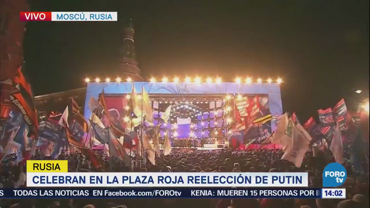 Celebran en la Plaza Roja reelección de Putin