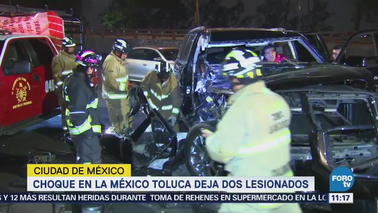 Choque sobre la carretera México Toluca deja dos heridos