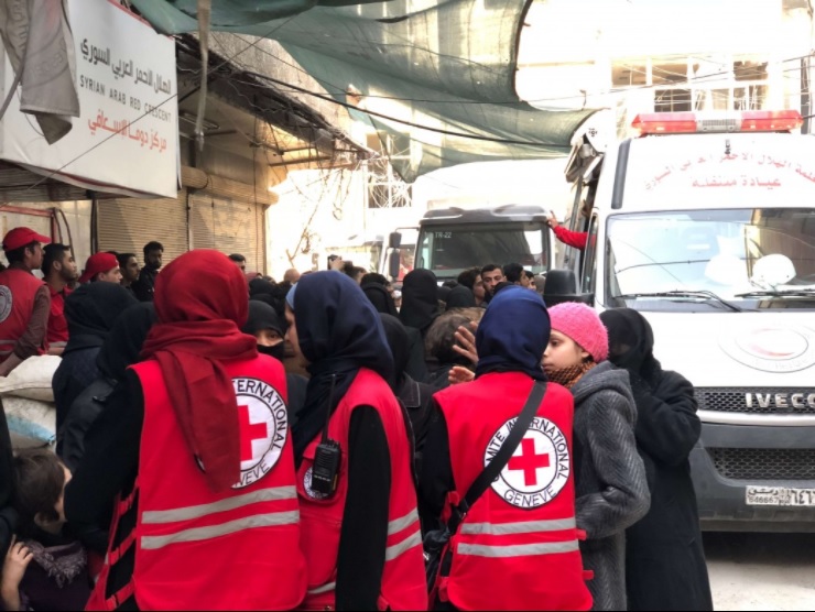 convoy lleva ayuda humanitaria para guta oriental siria