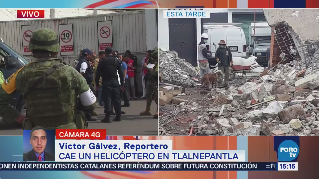 Desploma helicóptero en Tlalnepantla, Edomex