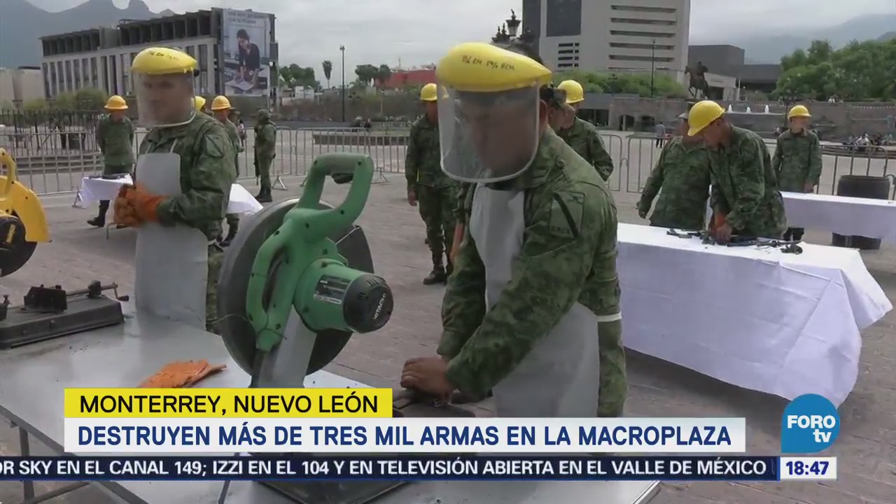 Destruyen más de 3 mil armas en Monterrey NL