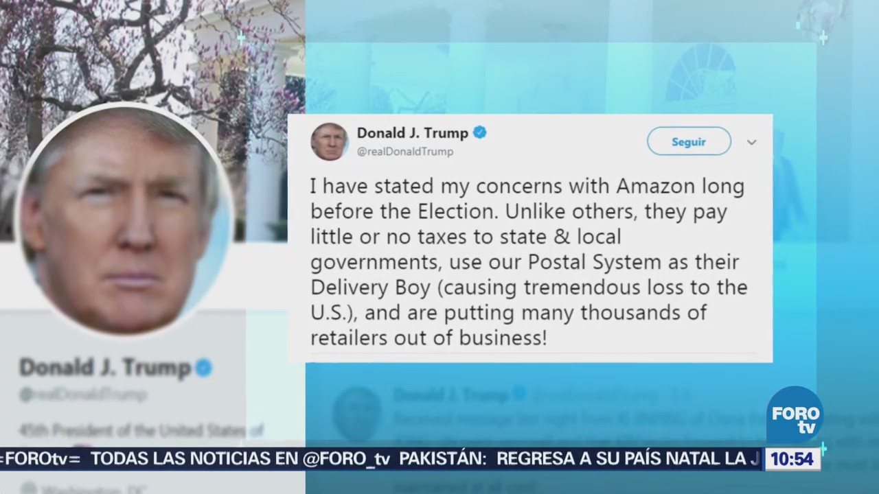 Donald Trump arremete contra Amazon en redes sociales